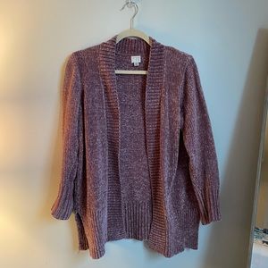 Cozy purple cardigan!